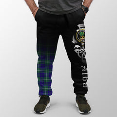 Hamilton Hunting Modern Tartan Crest Jogger Sweatpants - Alba Celtic Style