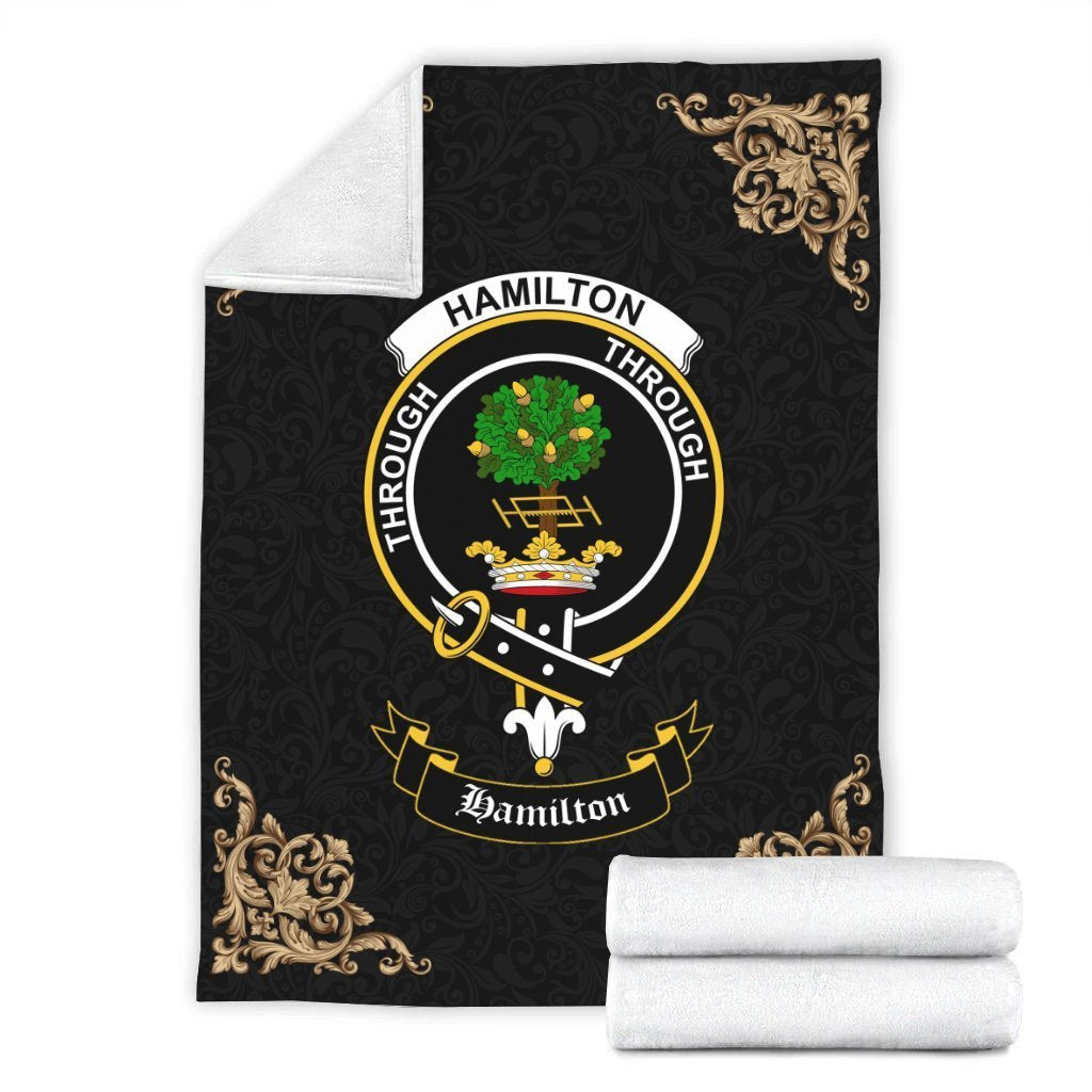 Hamilton Crest Tartan Premium Blanket Black