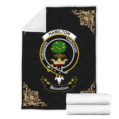 Hamilton Crest Tartan Premium Blanket Black