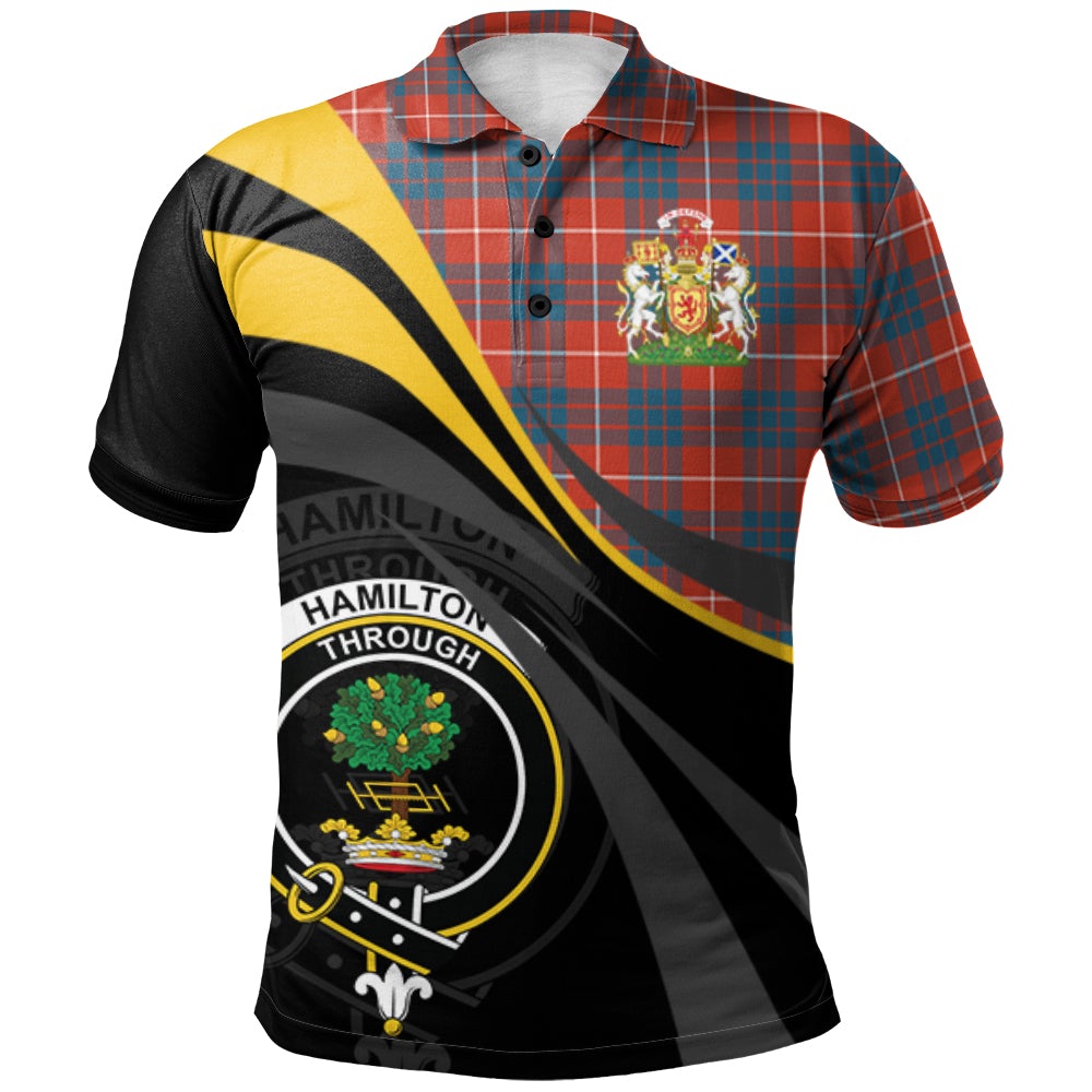 Hamilton Ancient Tartan Polo Shirt - Royal Coat Of Arms Style