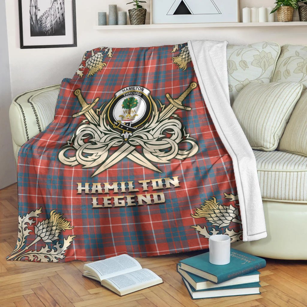 Hamilton Ancient Tartan Gold Courage Symbol Blanket