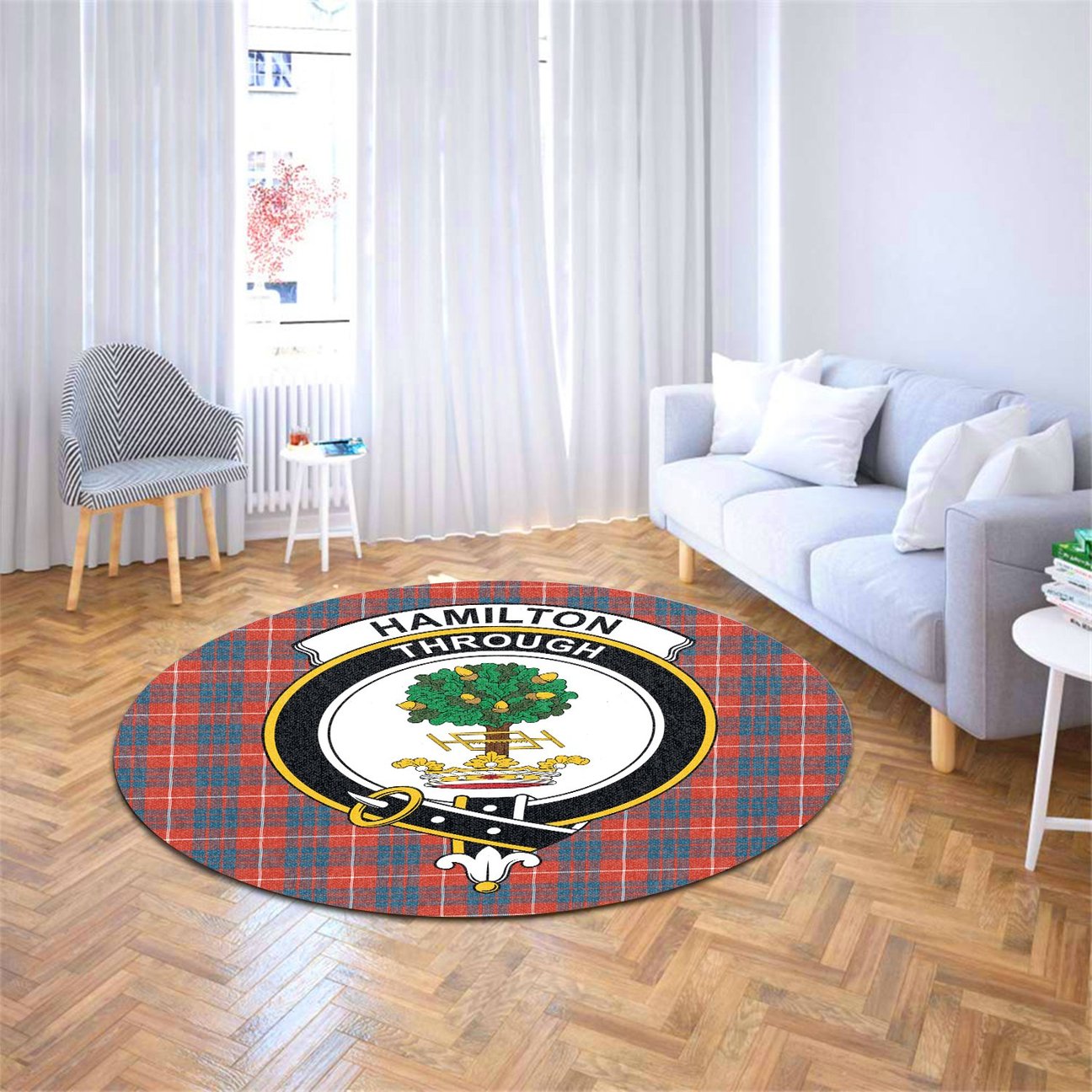 Hamilton Ancient Tartan Crest Round Rug