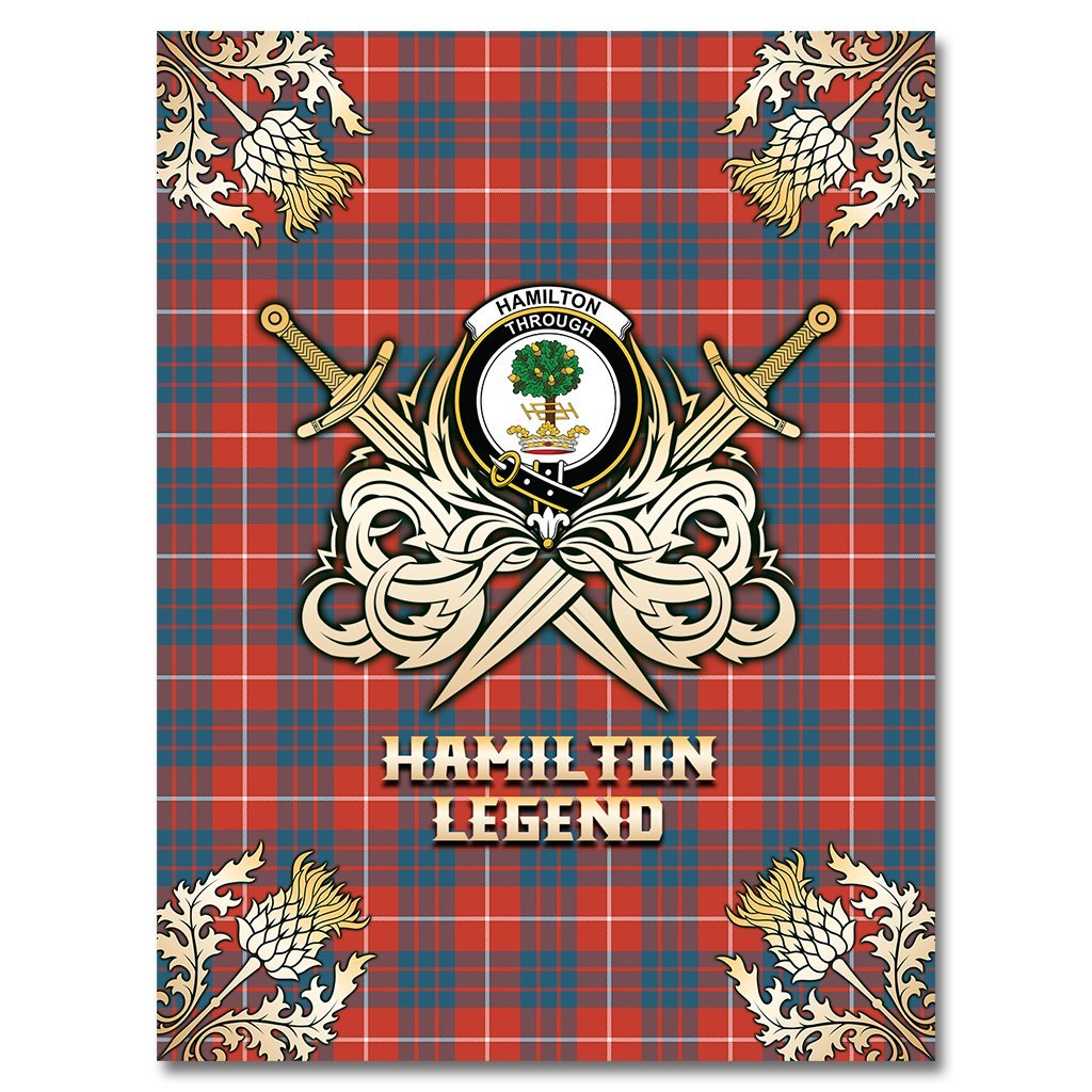 Hamilton Ancient Tartan Gold Courage Symbol Blanket