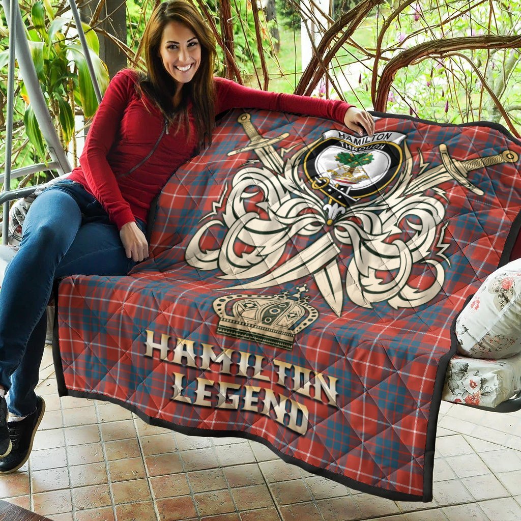 Hamilton Ancient Tartan Crest Legend Gold Royal Premium Quilt