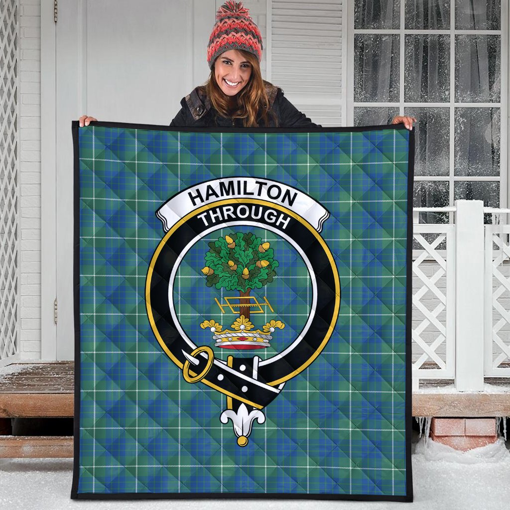 Hamilton Hunting Ancient Tartan Crest Quilt
