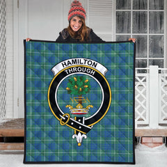 Hamilton Hunting Ancient Tartan Crest Quilt