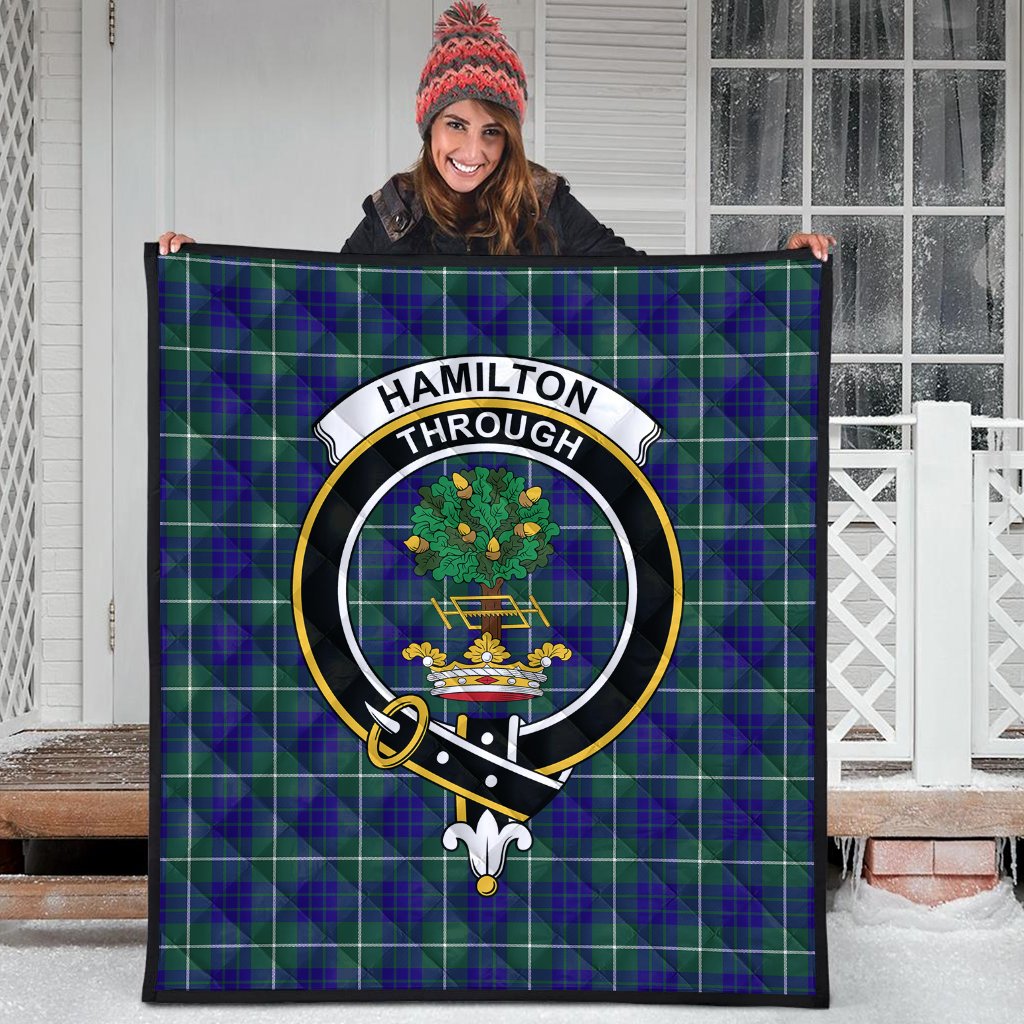 Hamilton Hunting Modern Tartan Crest Quilt