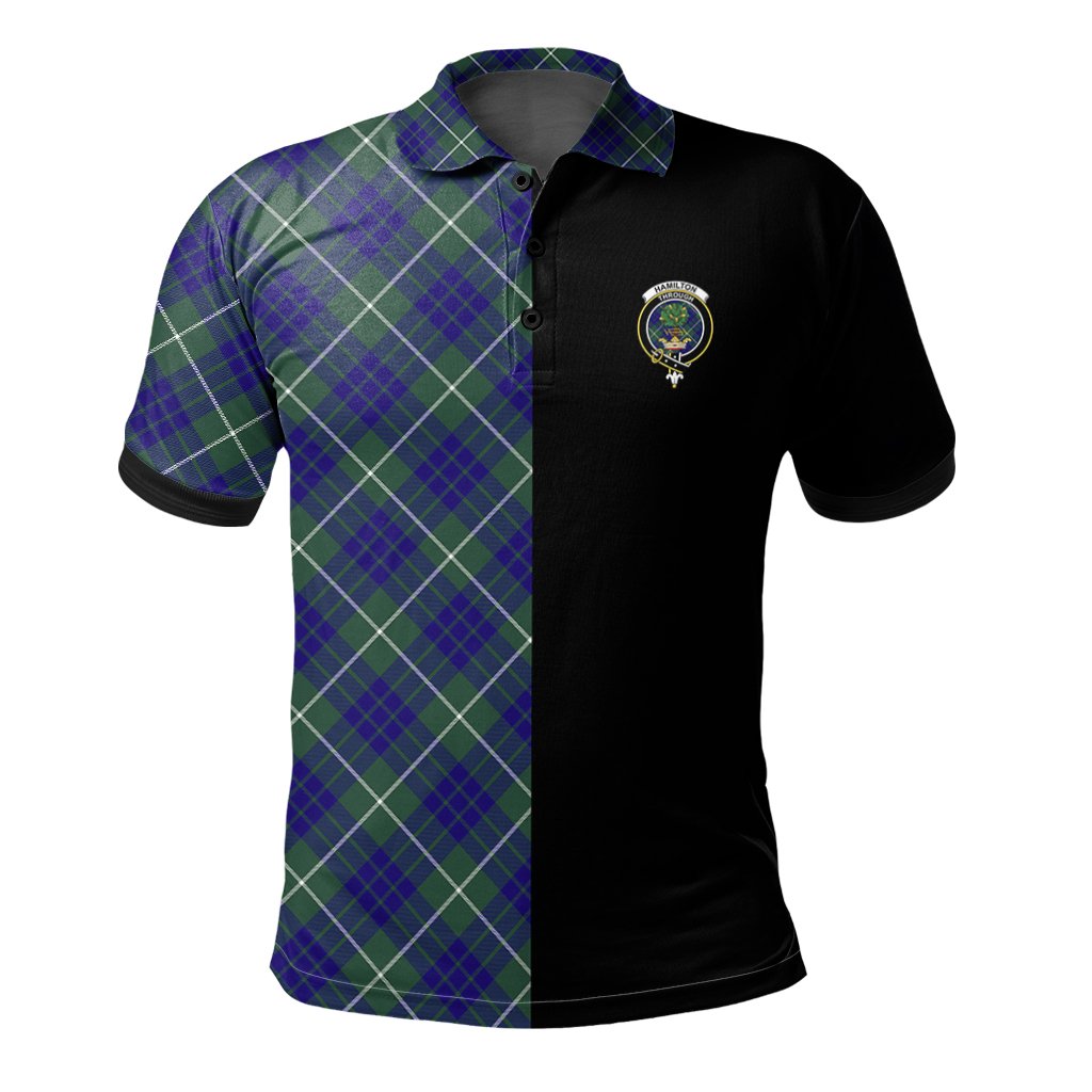Hamilton Hunting Modern Tartan Polo Shirt Half of Me - Cross Style