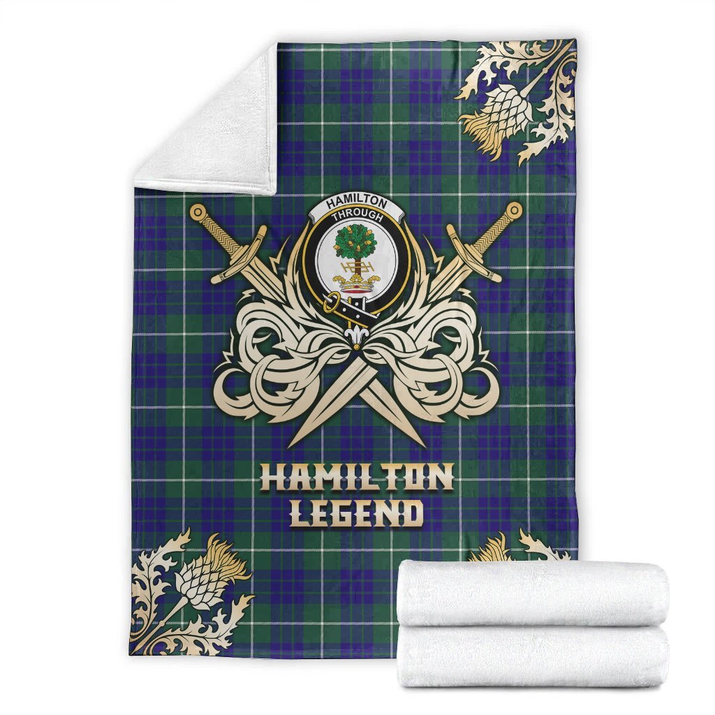 Hamilton Hunting Modern Tartan Gold Courage Symbol Blanket