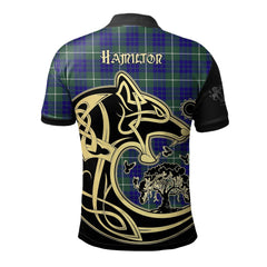 Hamilton Hunting Modern Tartan Polo Shirt Viking Wolf