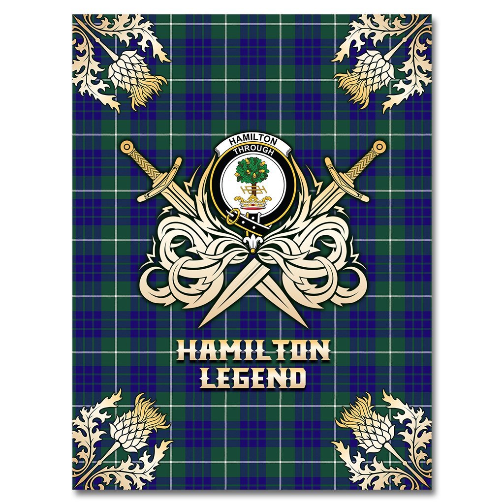 Hamilton Hunting Modern Tartan Gold Courage Symbol Blanket