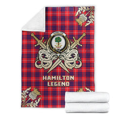 Hamilton Modern Tartan Gold Courage Symbol Blanket