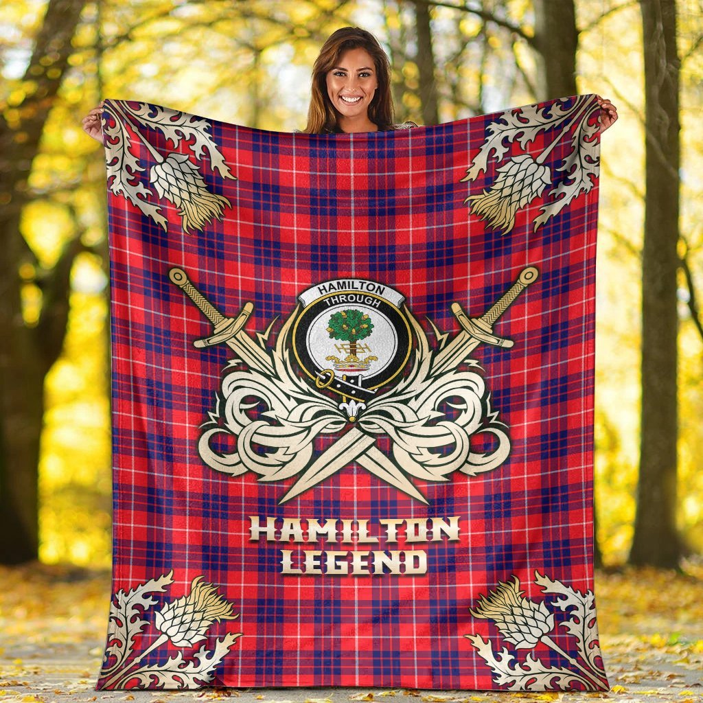 Hamilton Modern Tartan Gold Courage Symbol Blanket