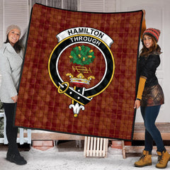 Hamilton Red Tartan Crest Quilt