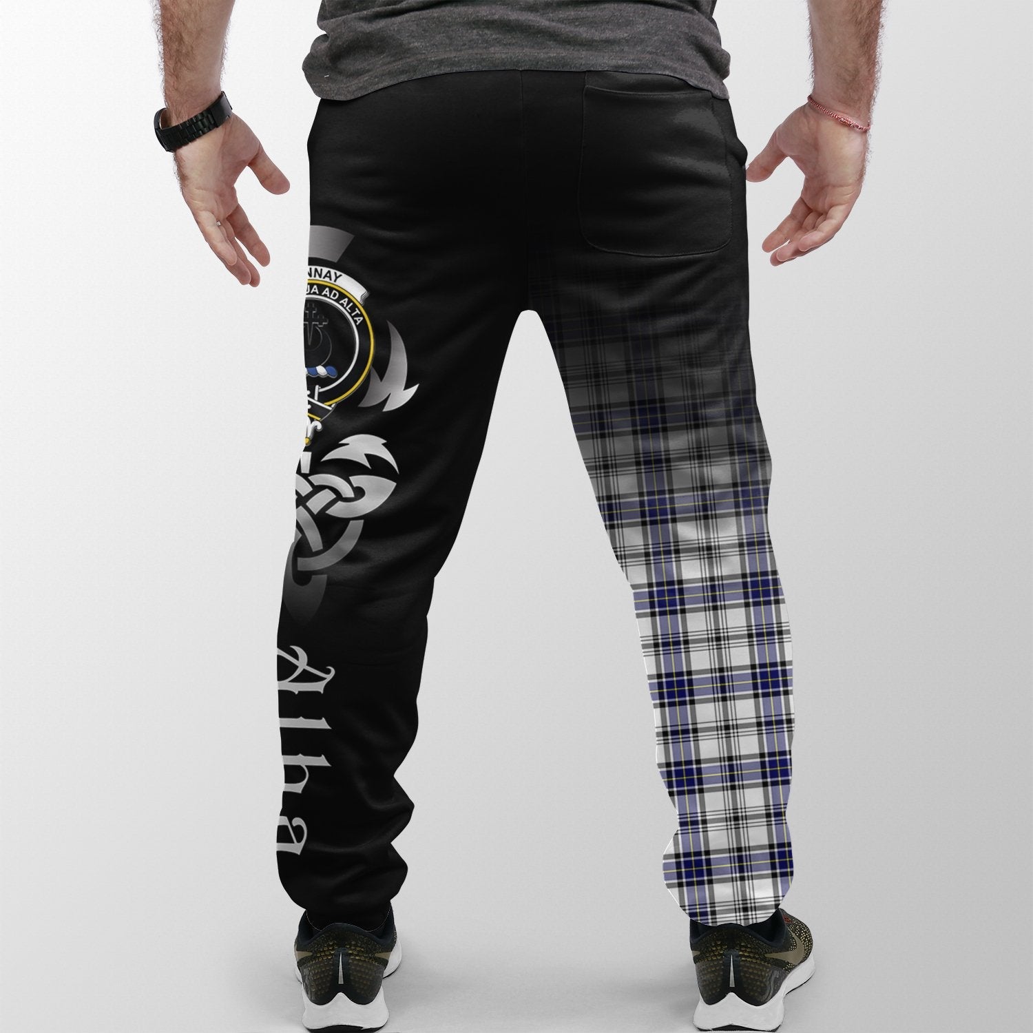 Hannay Modern Tartan Crest Jogger Sweatpants - Alba Celtic Style