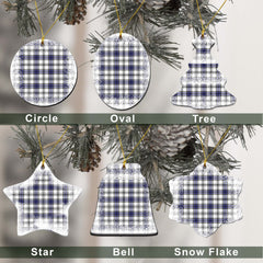 Hannay Tartan Christmas Ceramic Ornament - Snow Style