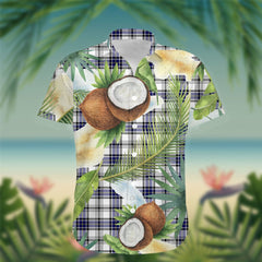 Hannay Tartan Hawaiian Shirt Hibiscus, Coconut, Parrot, Pineapple - Tropical Garden Shirt