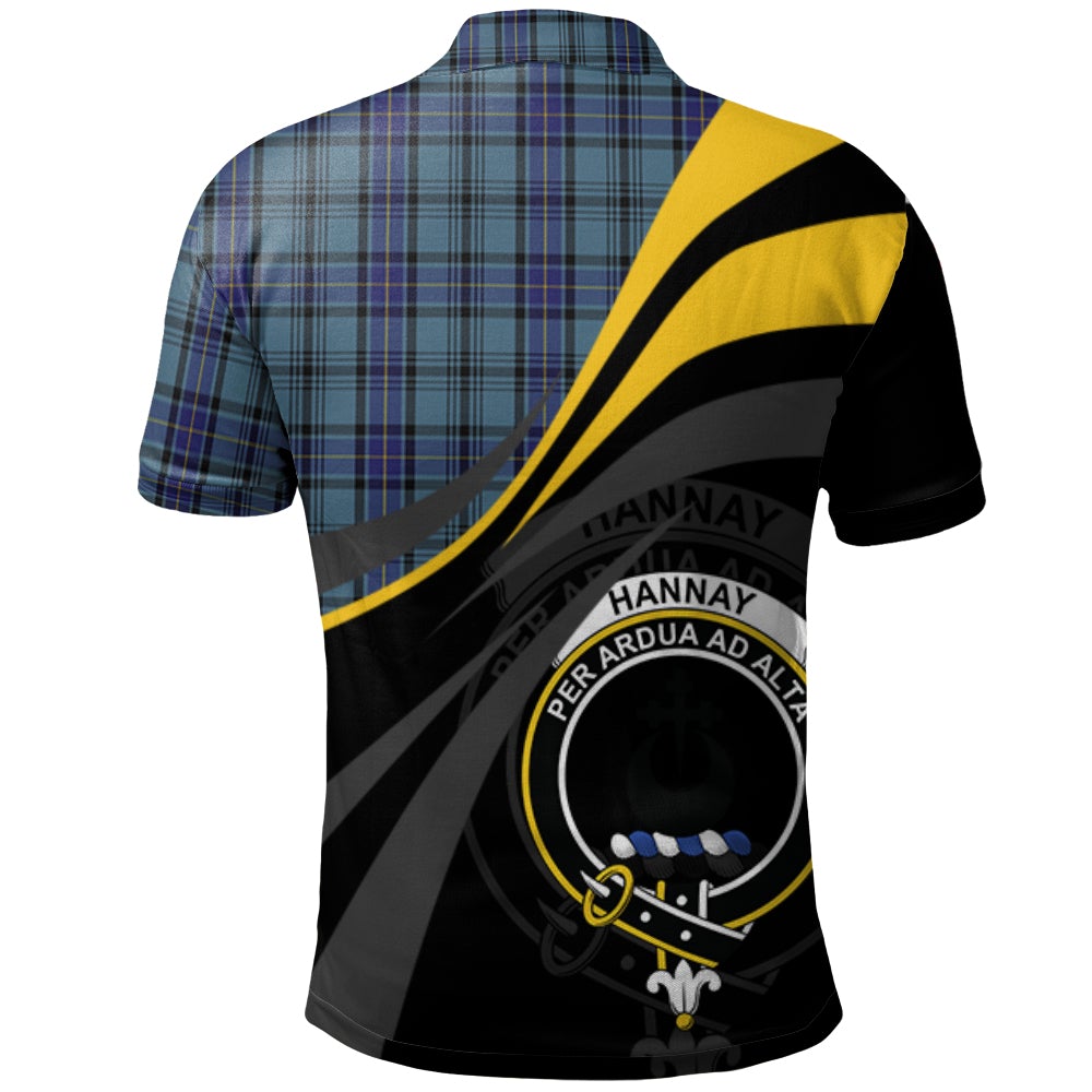 Hannay Blue Tartan Polo Shirt - Royal Coat Of Arms Style