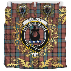 Hannay Dress Tartan Crest Bedding Set - Golden Thistle Style