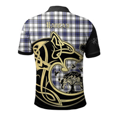 Hannay Modern Tartan Polo Shirt Viking Wolf