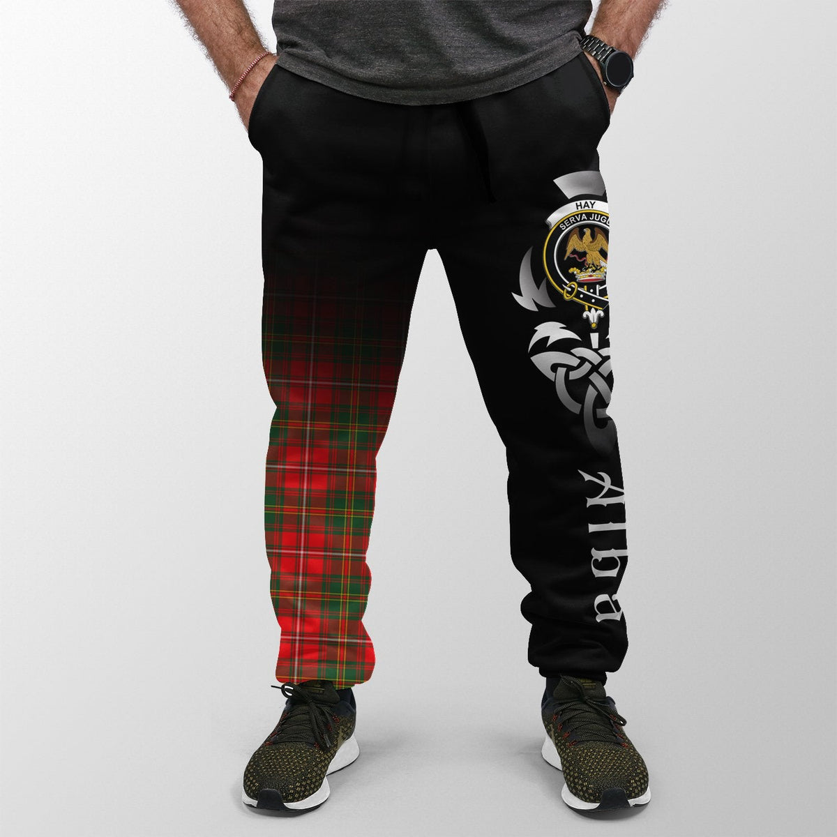 Hay Modern Tartan Crest Jogger Sweatpants - Alba Celtic Style