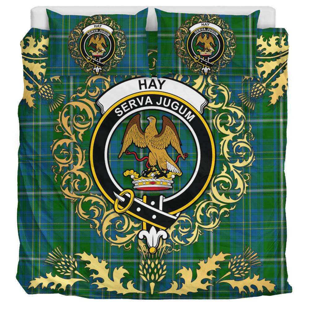 Hay Hunting Tartan Crest Bedding Set - Golden Thistle Style