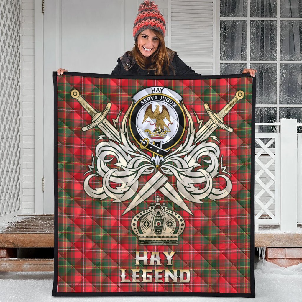 Hay Modern Tartan Crest Legend Gold Royal Premium Quilt