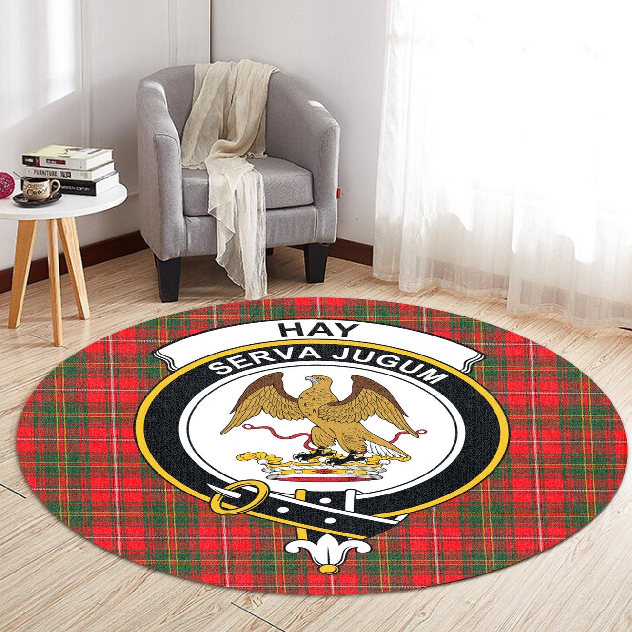 Hay Modern Tartan Crest Round Rug