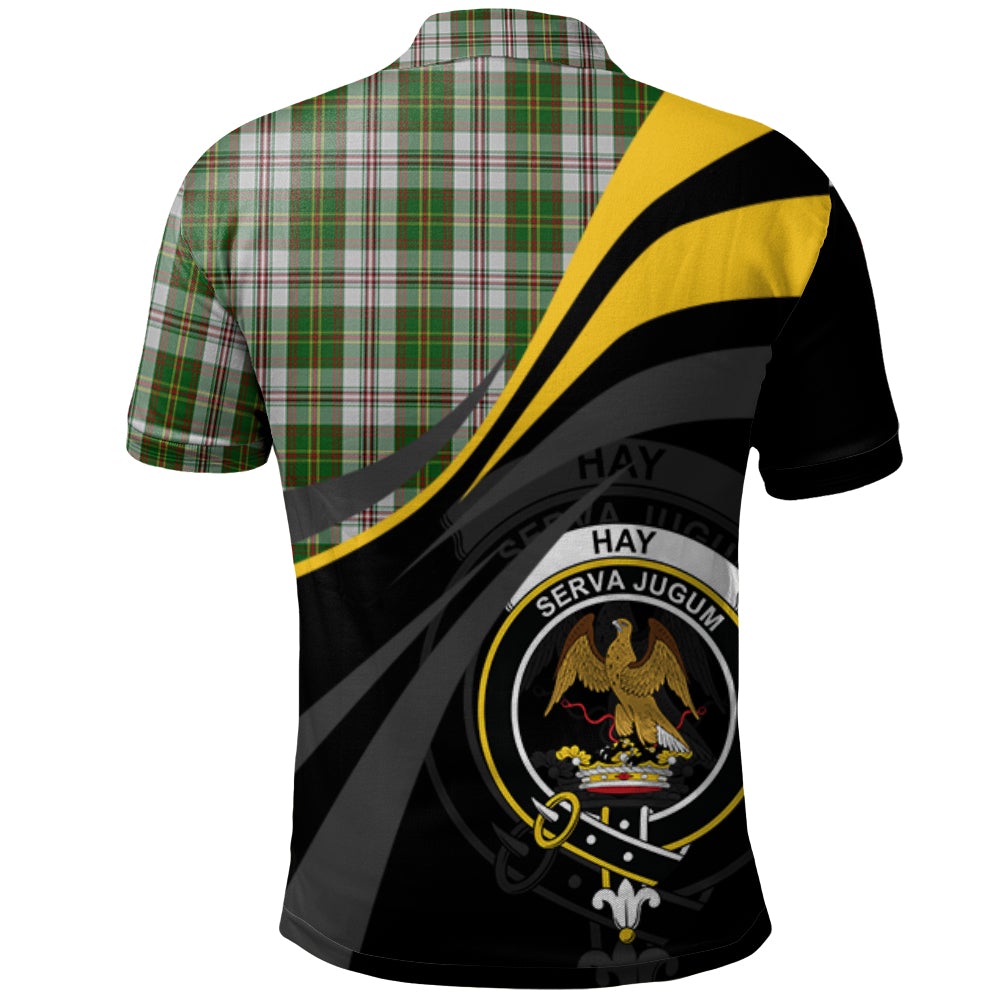 Hay White Dress Tartan Polo Shirt - Royal Coat Of Arms Style
