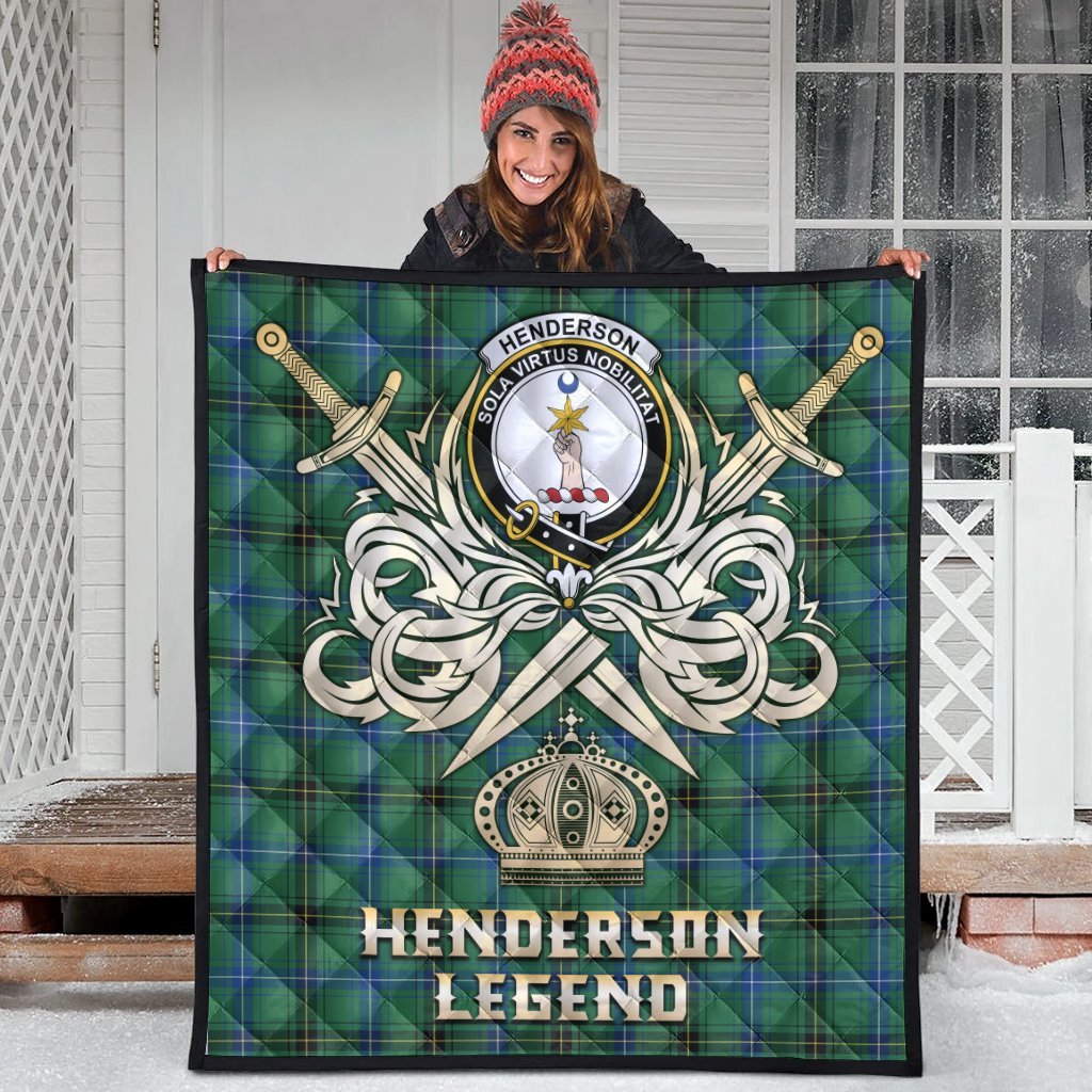 Henderson Ancient Tartan Crest Legend Gold Royal Premium Quilt