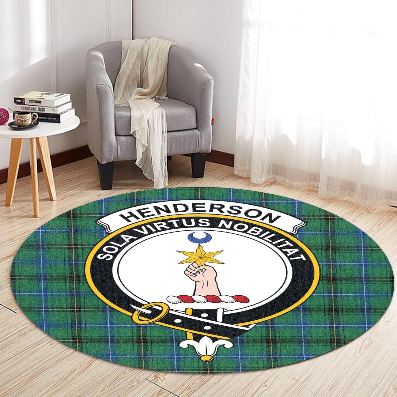 Henderson Ancient Tartan Crest Round Rug