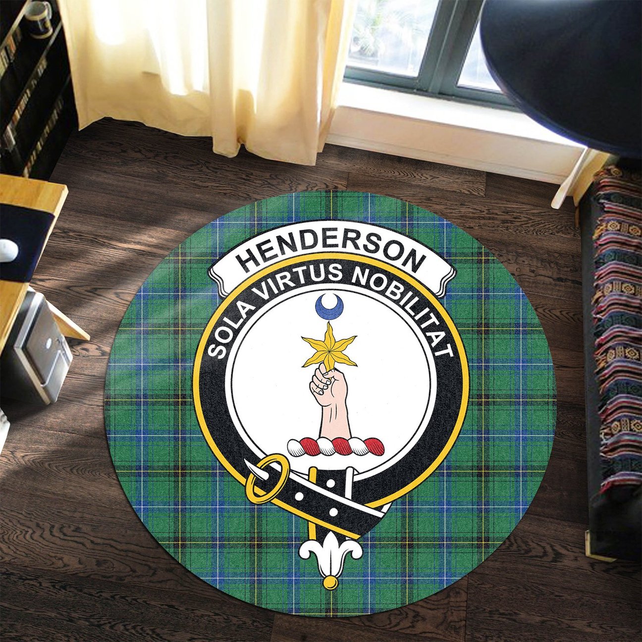 Henderson Ancient Tartan Crest Round Rug