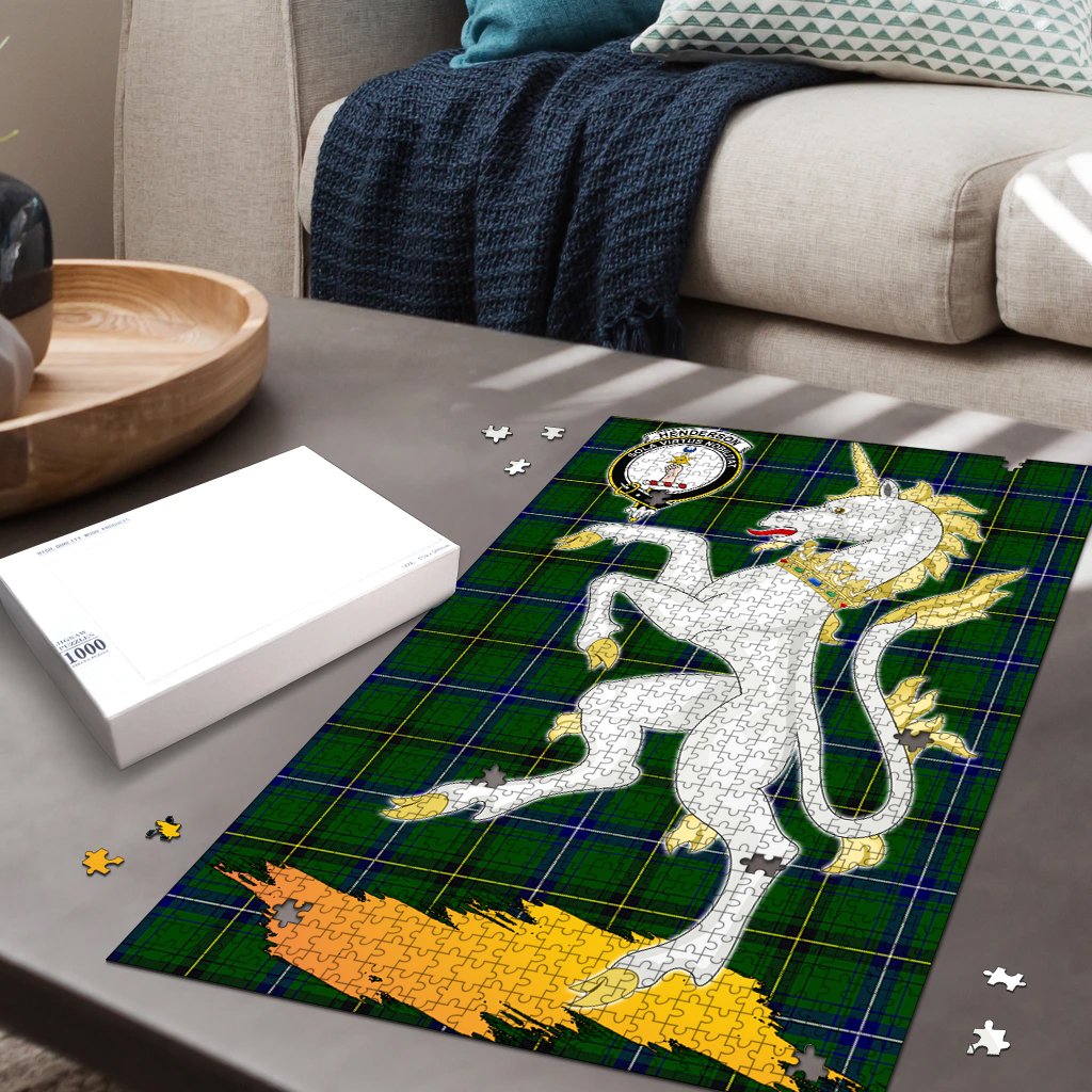 Henderson Modern Tartan Crest Unicorn Scotland Jigsaw Puzzles