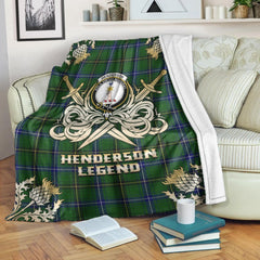 Henderson Modern Tartan Gold Courage Symbol Blanket