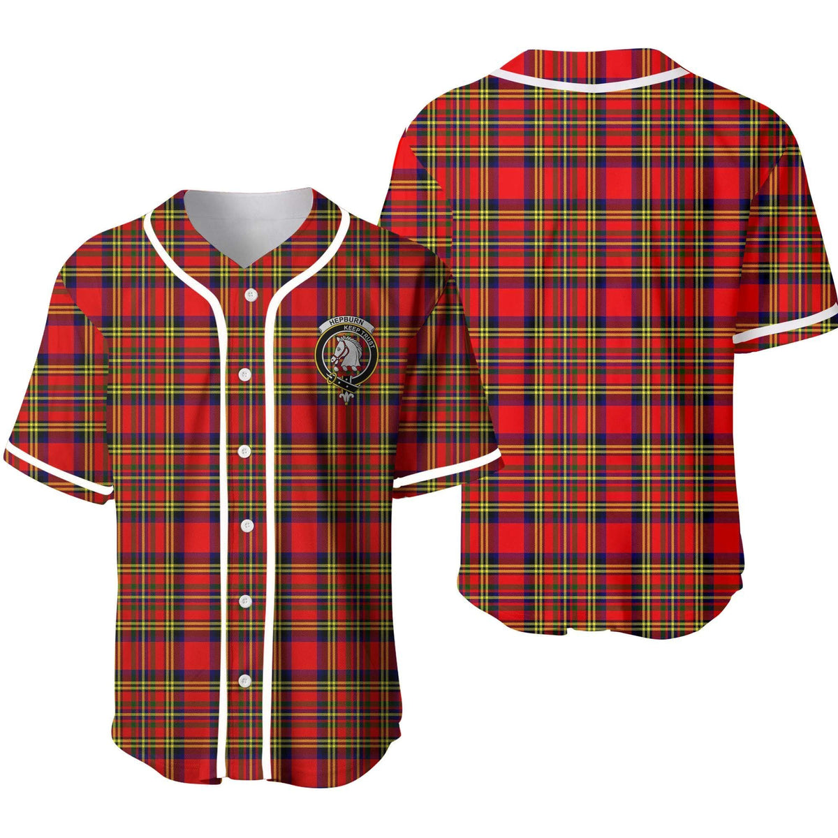 Hepburn Tartan Unisex Baseball Jersey