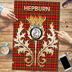 Hepburn Tartan Crest Thistle Jigsaw Puzzles