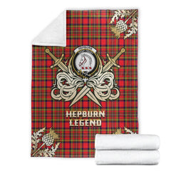 Hepburn Tartan Gold Courage Symbol Blanket