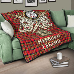 Hepburn Tartan Crest Legend Gold Royal Premium Quilt