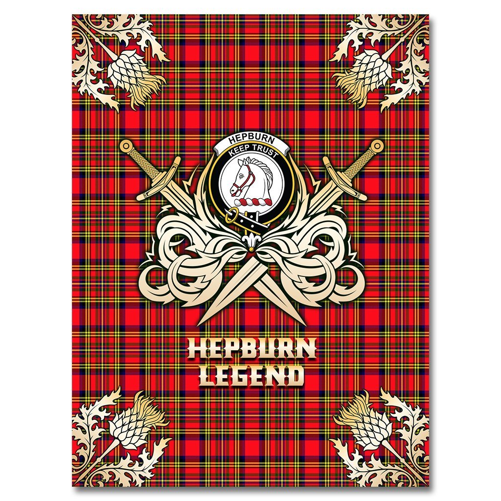 Hepburn Tartan Gold Courage Symbol Blanket