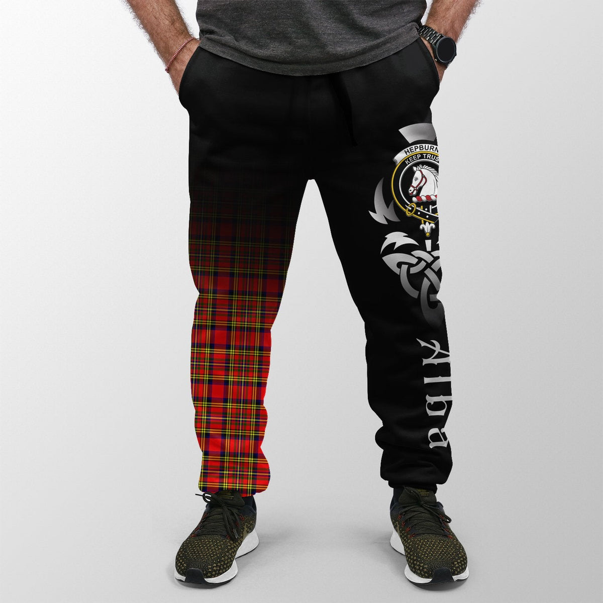 Hepburn Tartan Crest Jogger Sweatpants - Alba Celtic Style