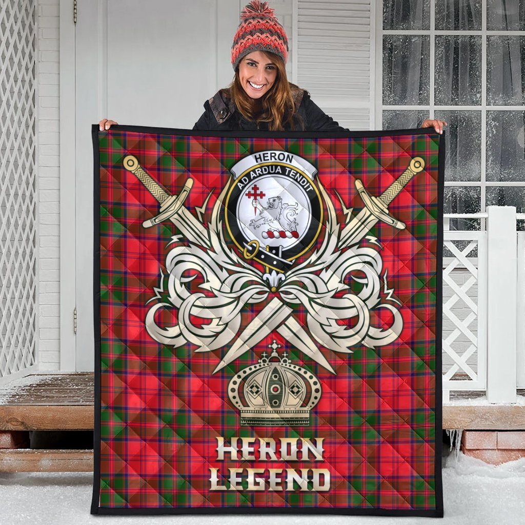Heron Tartan Crest Legend Gold Royal Premium Quilt