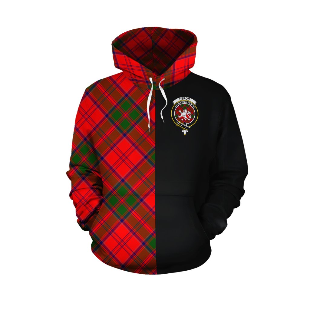 Heron Tartan Hoodie Half of Me - Cross Style