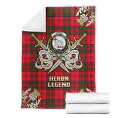 Heron Tartan Gold Courage Symbol Blanket