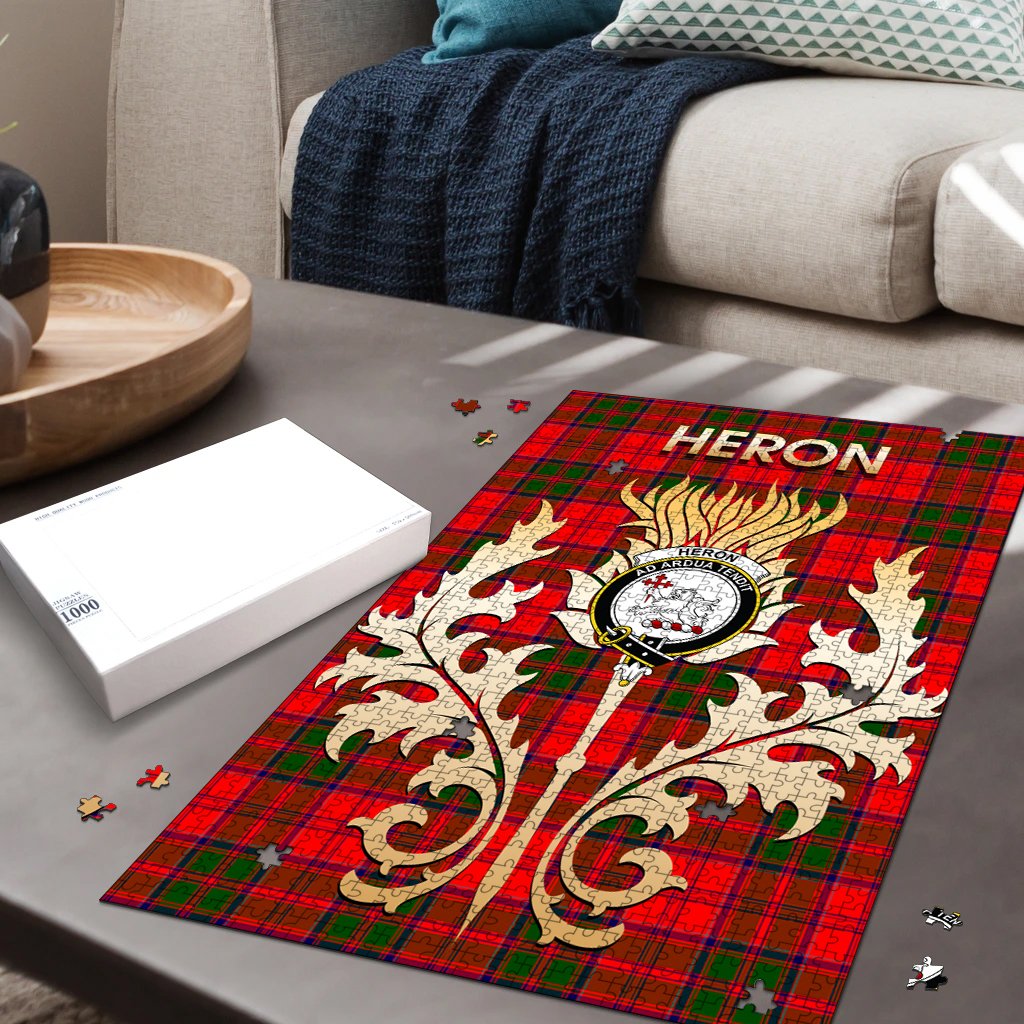 Heron Tartan Crest Thistle Jigsaw Puzzles