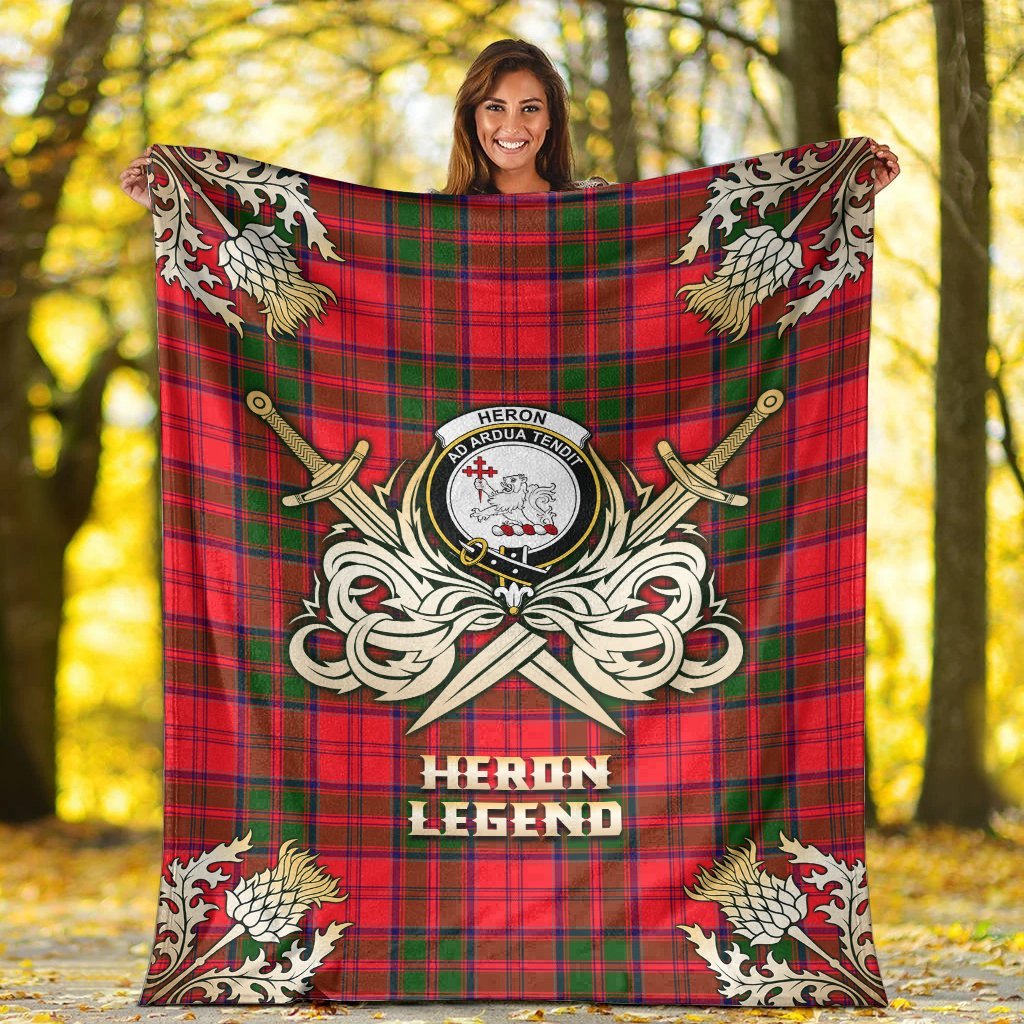 Heron Tartan Gold Courage Symbol Blanket