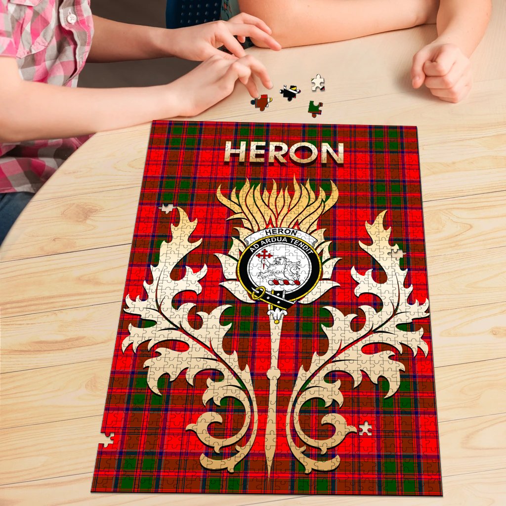 Heron Tartan Crest Thistle Jigsaw Puzzles