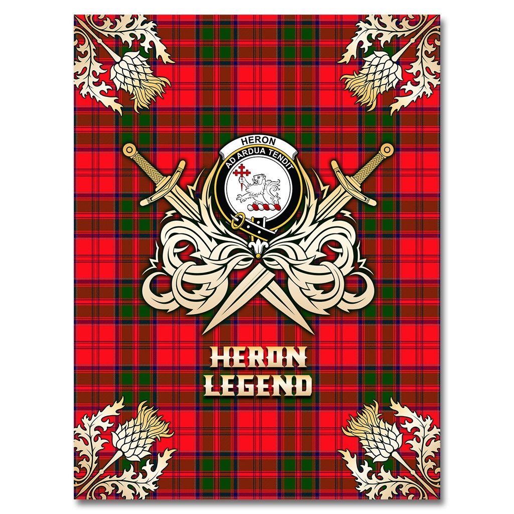 Heron Tartan Gold Courage Symbol Blanket