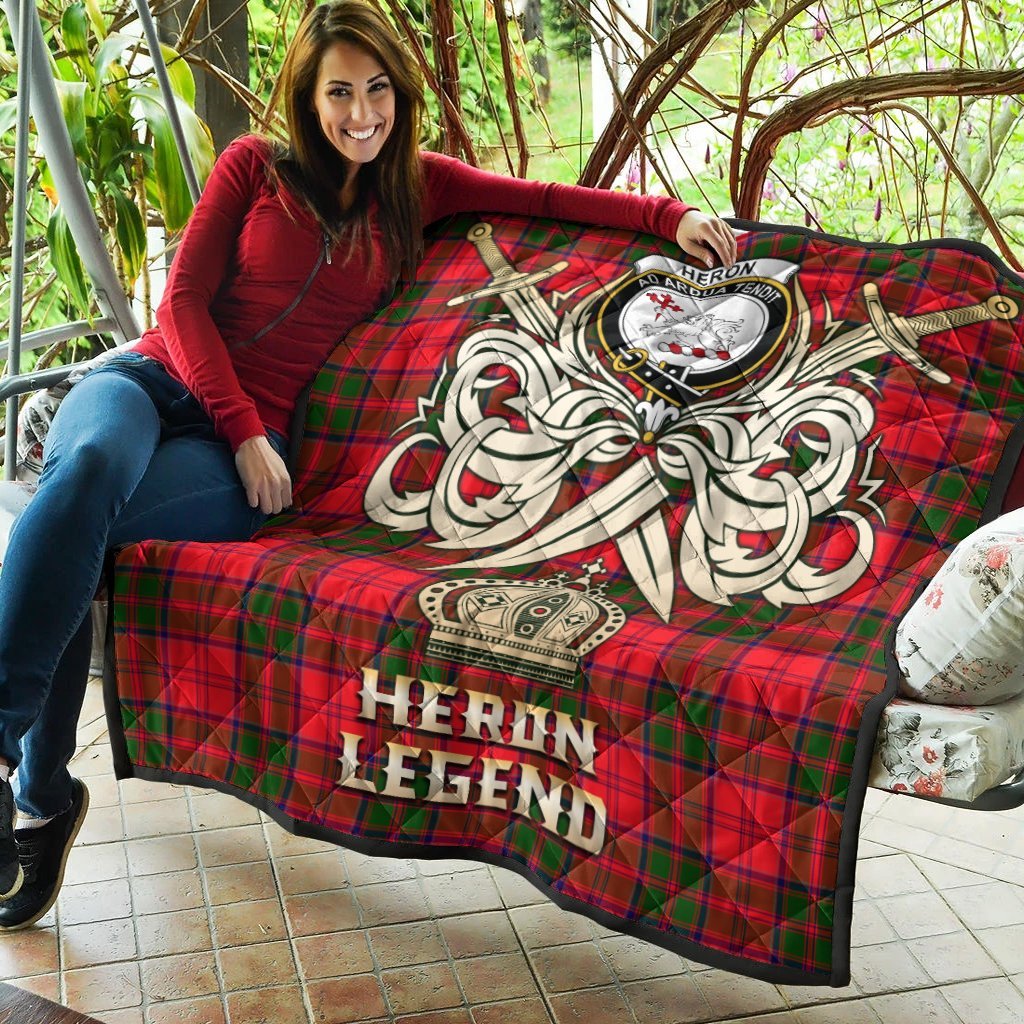 Heron Tartan Crest Legend Gold Royal Premium Quilt