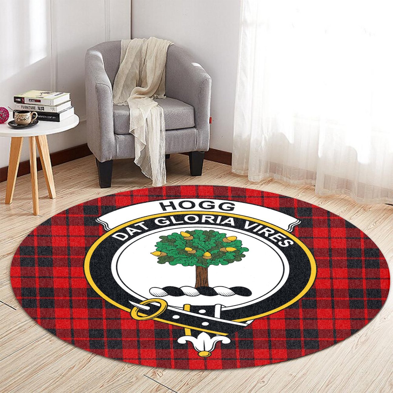 Hogg Tartan Crest Round Rug