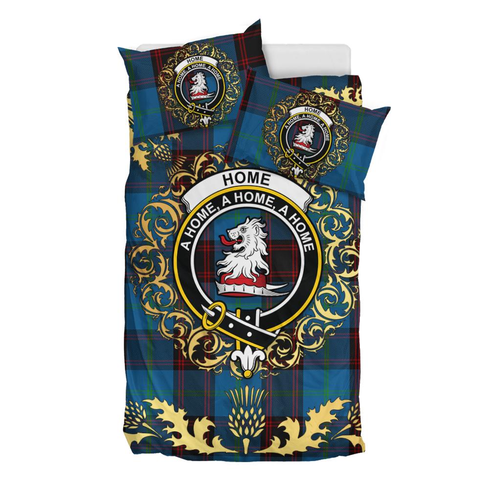 Home Clans Originaux Tartan Crest Bedding Set - Golden Thistle Style
